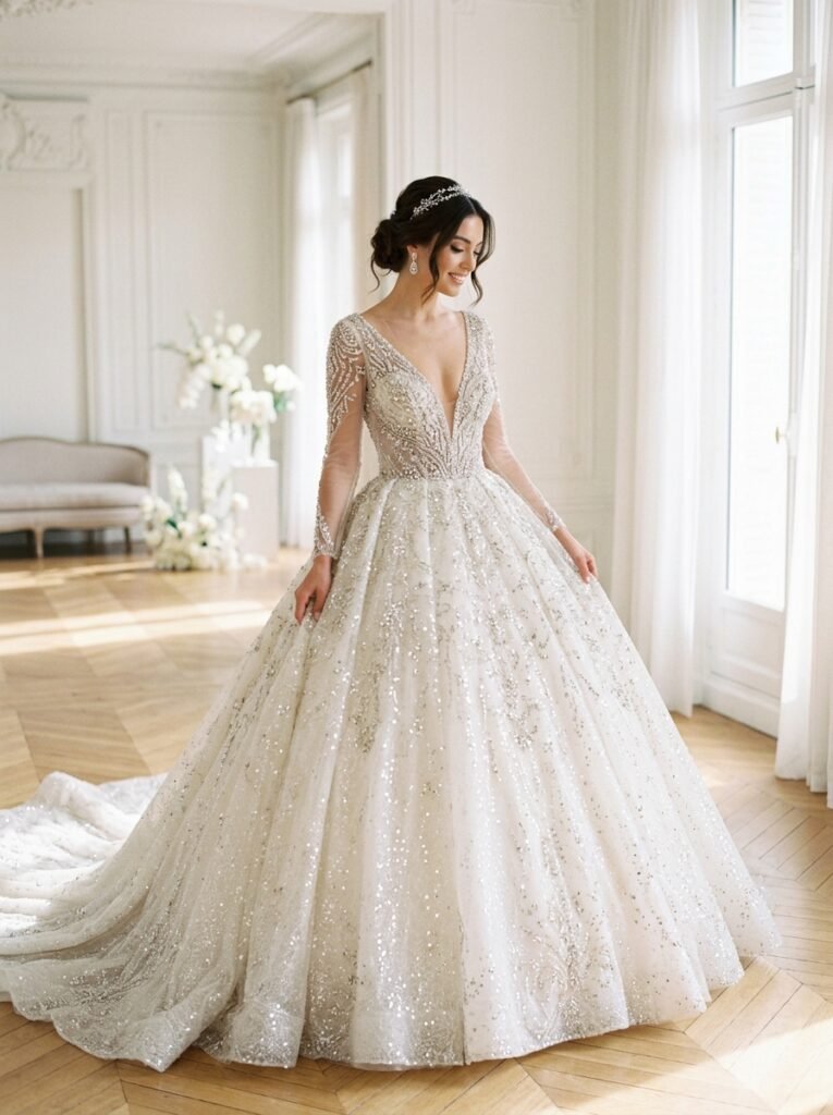 Sparkling Crystal Bridal Statement Dress The Ultimate Bridal Outfit Inspiration Guide Elegant Looks You’ll Want to Save Instantly