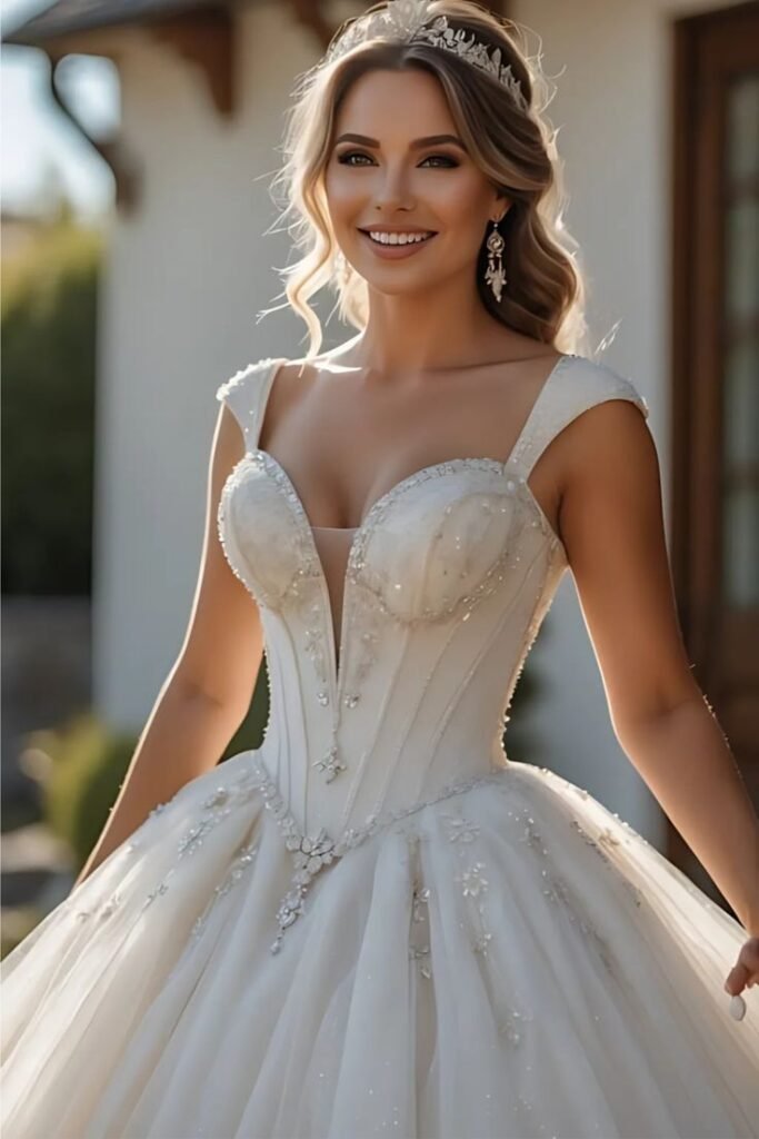 Sparkling Crystal Embroidered Bridal Dress