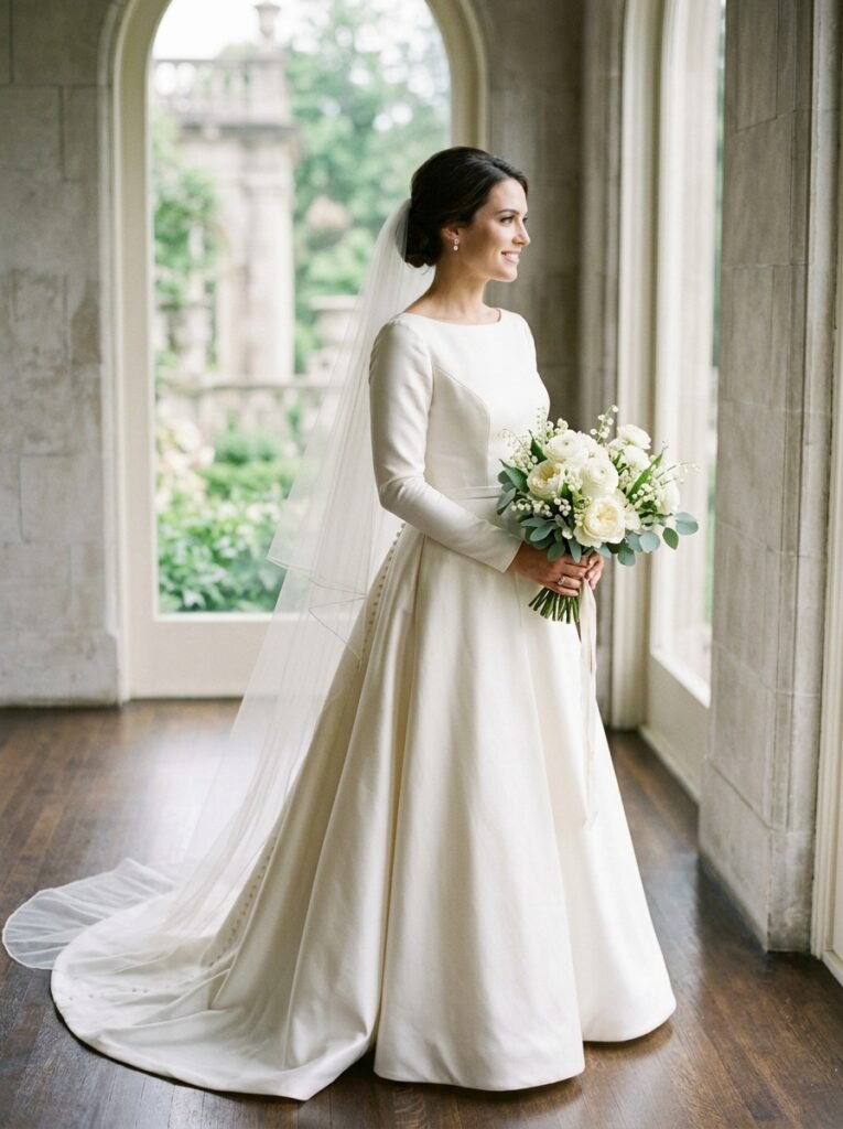 Timeless Satin Bridal Elegance Gown Jaw-Dropping Bridal Outfit Ideas Every Bride Will Be Saving on Pinterest This Year