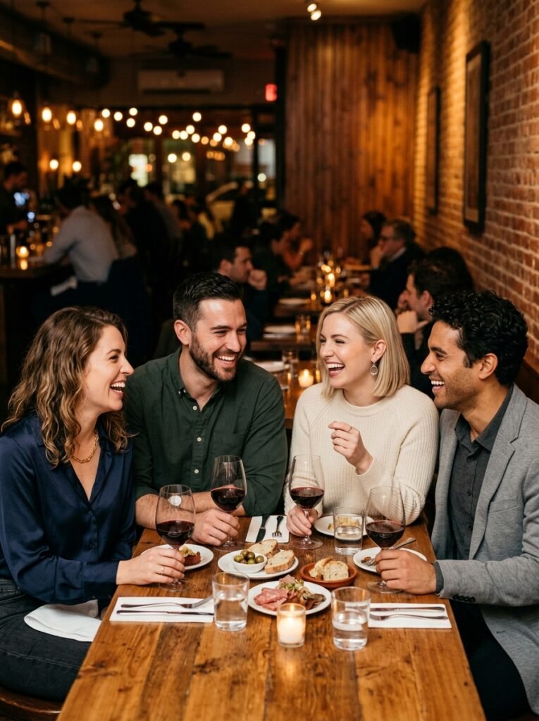 Slip dress and blazer outfit styled for a group or double date on Valentine's Day