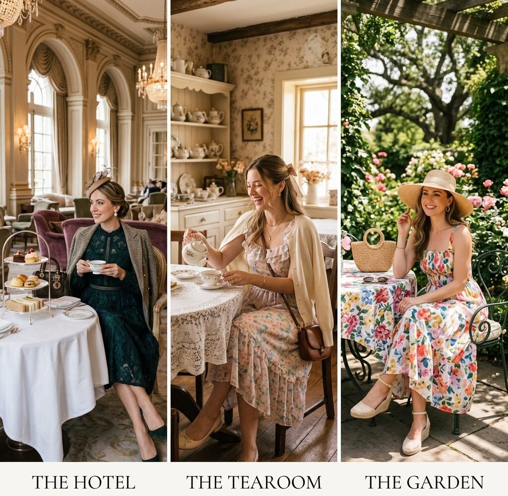 Afternoon Tea Outfits for Hotels, Tearooms and Gardens