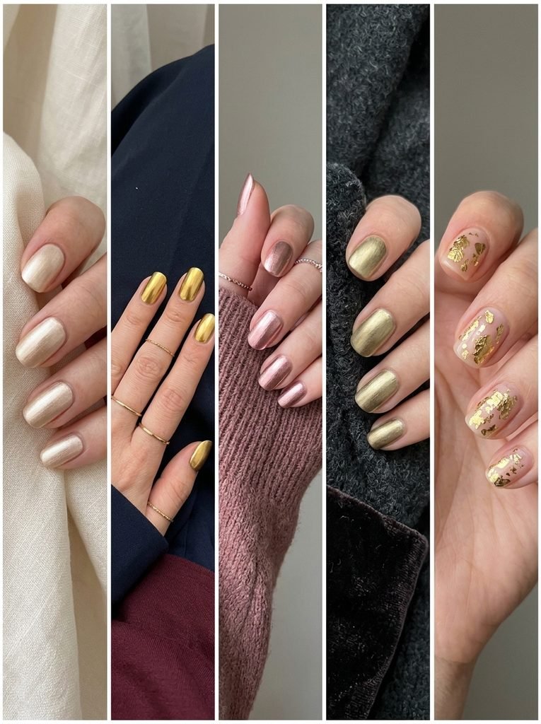 Gold Nail Ideas, Sorted by Shade