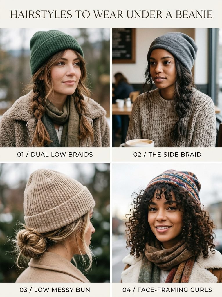 Hairstyles to Wear Under a Beanie Without the Hat Hair