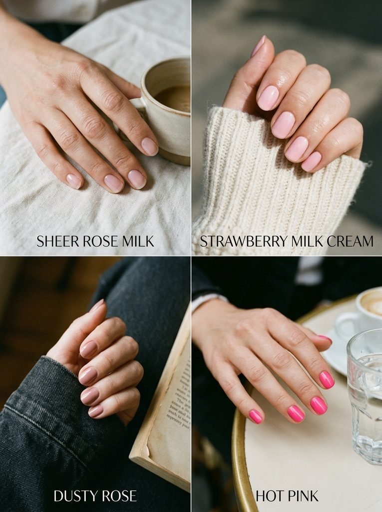 Pink Nails That Barely Mention the Holiday